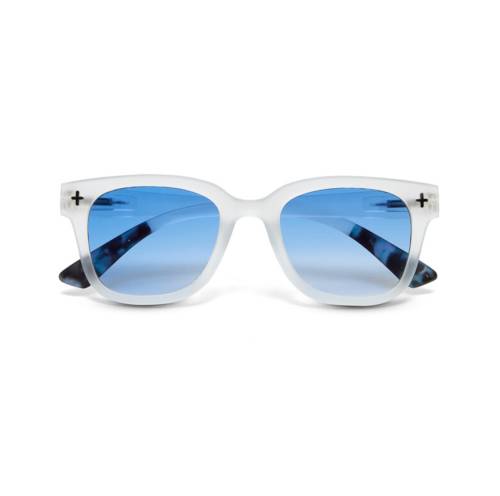Lunettes de soleil Johnny Clear verres bleus roses Okkia UV400 rétro tendance