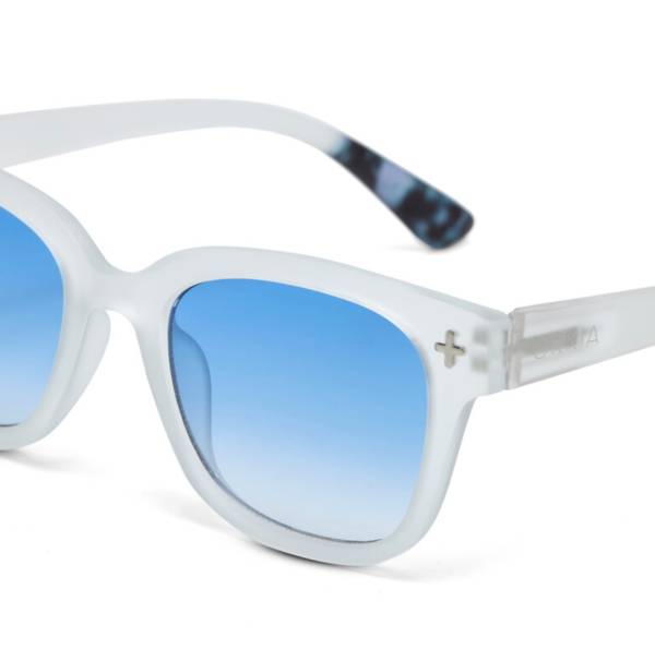 Lunettes de soleil Johnny Clear verres bleus roses Okkia UV400 rétro tendance