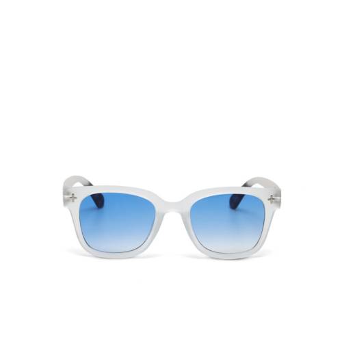 Lunettes de soleil Johnny Clear verres bleus roses Okkia UV400 rétro tendance