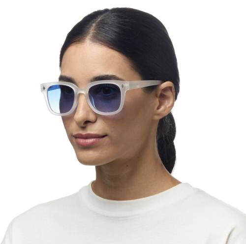 Lunettes de soleil Johnny Clear verres bleus roses Okkia UV400 rétro tendance