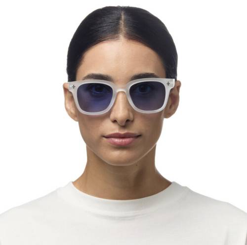 Lunettes de soleil Johnny Clear verres bleus roses Okkia UV400 rétro tendance