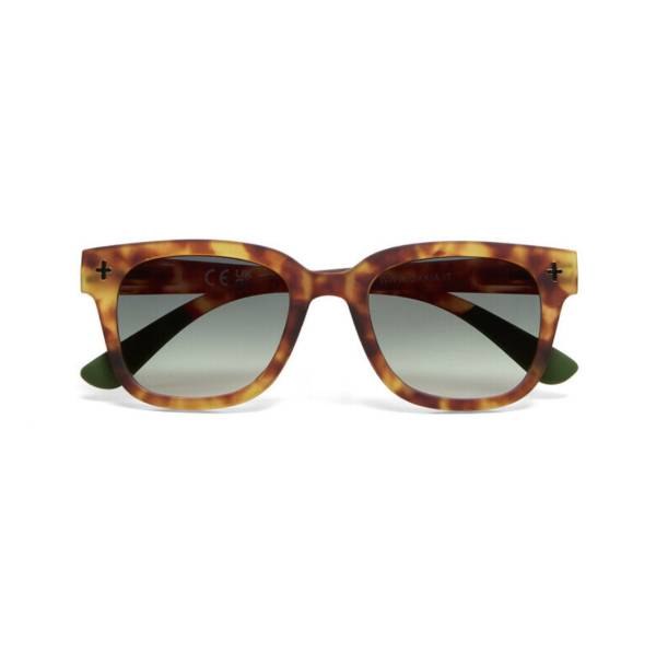Lunettes de soleil Giovanni Sahara Havana verres verts Okkia UV400 rétro tendance