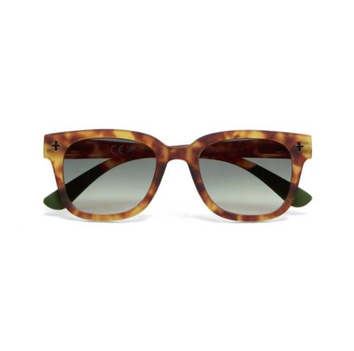 Lunettes de soleil Giovanni Sahara Havana verres verts Okkia UV400 rétro tendance