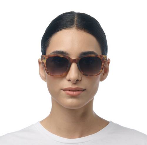 Lunettes de soleil Giovanni Sahara Havana verres verts Okkia UV400 rétro tendance