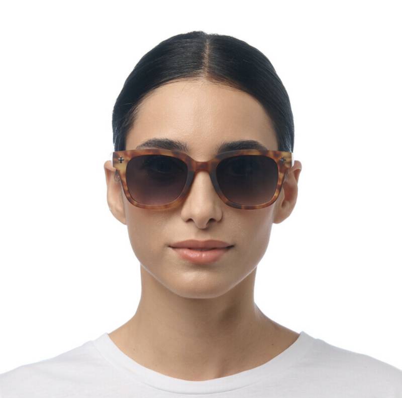 Lunettes de soleil Giovanni Sahara Havana verres verts Okkia UV400 rétro tendance