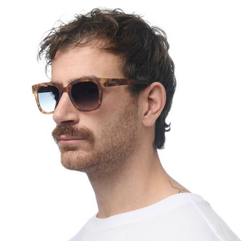 Lunettes de soleil Giovanni Sahara Havana verres verts Okkia UV400 rétro tendance