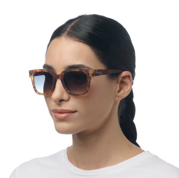 Lunettes de soleil Giovanni Sahara Havana verres verts Okkia UV400 rétro tendance