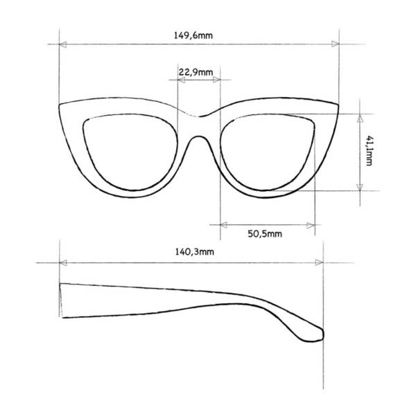 Lunettes de soleil Claudia Pink Havana Okkia UV400 Big Cat Eye rétro tendance