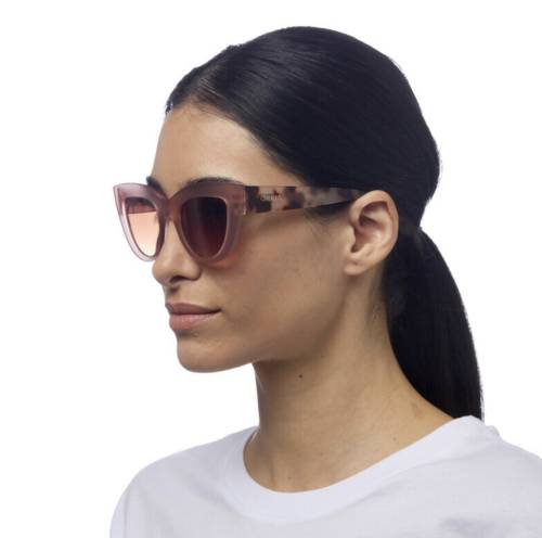 Lunettes de soleil Claudia Pink Havana Okkia UV400 Big Cat Eye rétro tendance