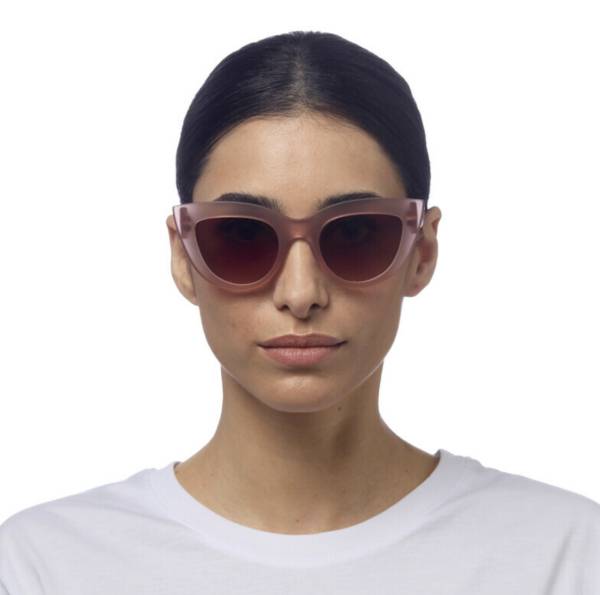 Lunettes de soleil Claudia Pink Havana Okkia UV400 Big Cat Eye rétro tendance