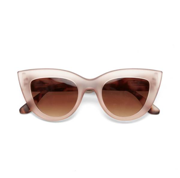 Lunettes de soleil Claudia Pink Havana Okkia UV400 Big Cat Eye rétro tendance