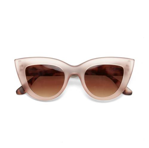 Lunettes de soleil Claudia Pink Havana Okkia UV400 Big Cat Eye rétro tendance