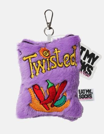 Eat My Socks – Twisted Bag Charm – Porte-clés Peluche Torsadé