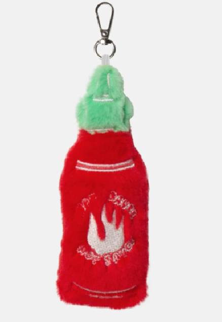 Eat My Socks – Sriracha Bag Charm – Porte-clés Sauce Piquante en Peluche