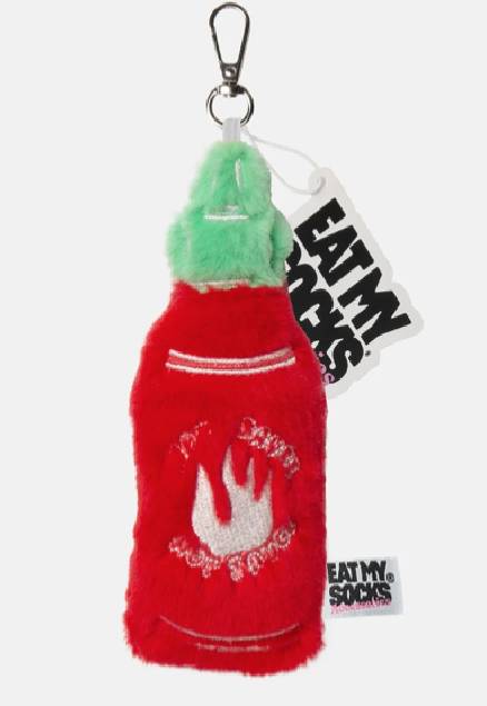 Eat My Socks – Sriracha Bag Charm – Porte-clés Sauce Piquante en Peluche