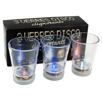 Mini verres disco lumineux X3