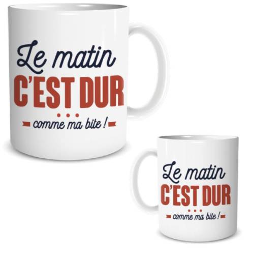 Mug Humour « Le Matin c’est Dur comme ma Bite ! » – 30 cl