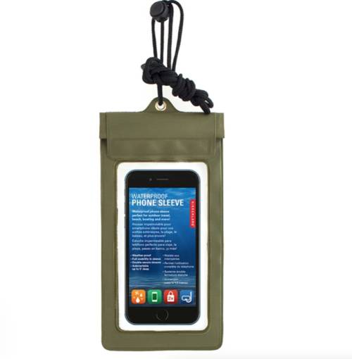 Kikkerland – Pochette Étanche pour Téléphone Verte avec Cordon