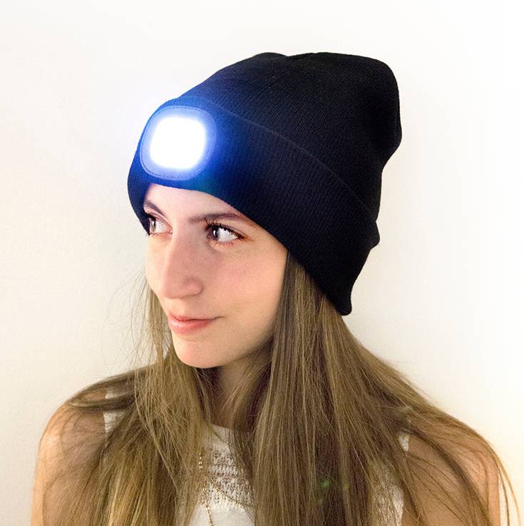 Bonnet LED rechargeable – Bonnet lumineux avec lampe Kikkerland