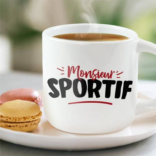 Grand mug Monsieur Sportif 40 cl – Cadeau original pour sportif