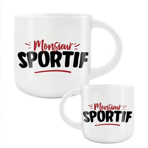 Grand mug Monsieur Sportif 40 cl – Cadeau original pour sportif