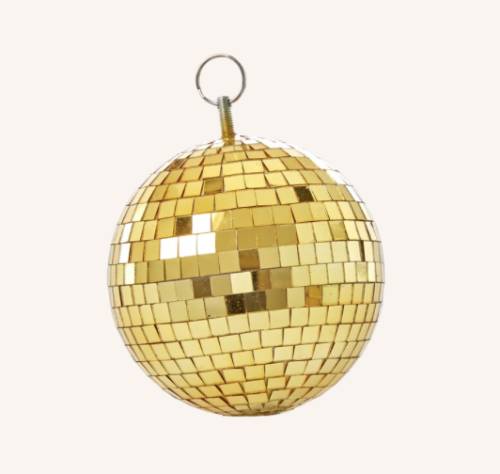 Boule disco dorée Rice – Décoration à facettes ronde taille moyenne