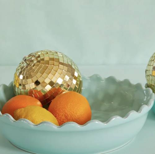 Boule disco dorée Rice – Décoration à facettes ronde taille moyenne