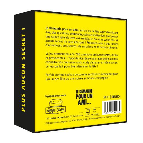 Je demande pour un ami – Jeu de questions drôle et indiscret