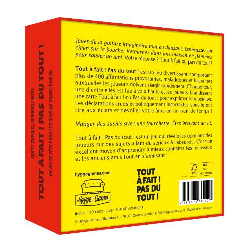 Tout à fait / Pas du tout – Jeu d’ambiance Hygge Games