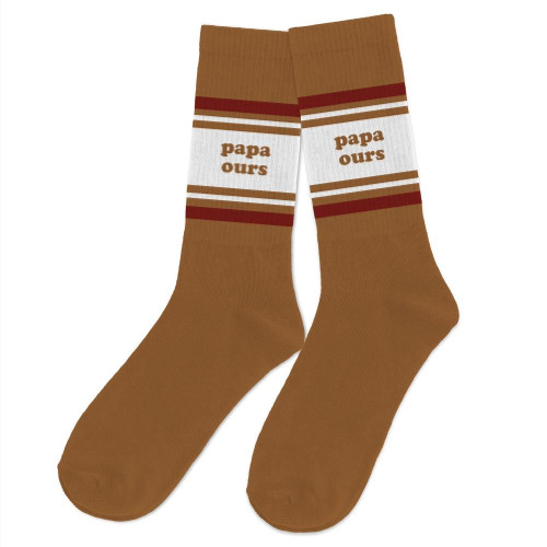 Chaussettes marron Papa Ours – Cadeau original pour papa