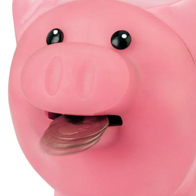 Tirelire cochon affamé