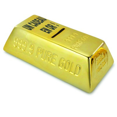 Tirelire lingot, un cadeau en or