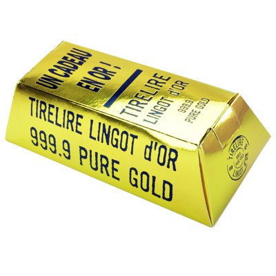 Tirelire lingot, un cadeau en or