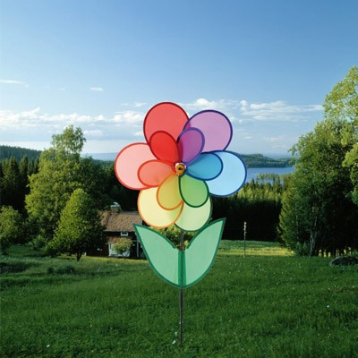 Moulin à vent double fleur 90cm