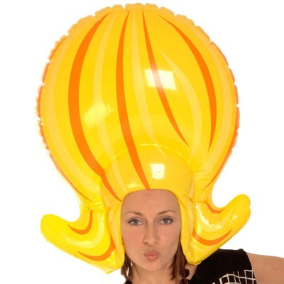 Perruque gonflable "choucroute" blonde