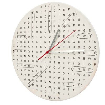 Horloge mots mêlés