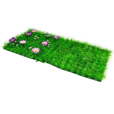 Morceau de prairie pelouse et fleurs