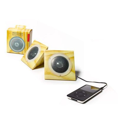 Haut-parleurs pliants imitation bois