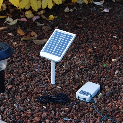 Guirlande autonome solaire 100 leds 10 mètres bleu glacial
