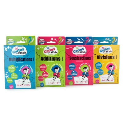 Cartes éducatives effaçables de calculs