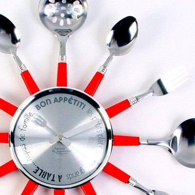 Horloge de cuisine couverts