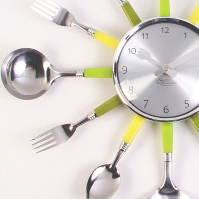 Horloge de cuisine couverts