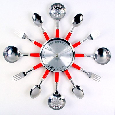 Horloge de cuisine couverts