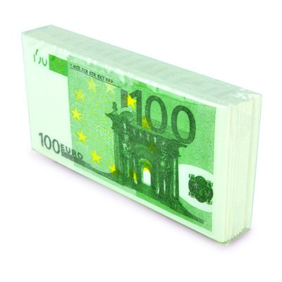 Mouchoir en papier billet de cent euros