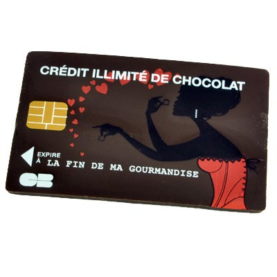 Carte de crédit en chocolat noir