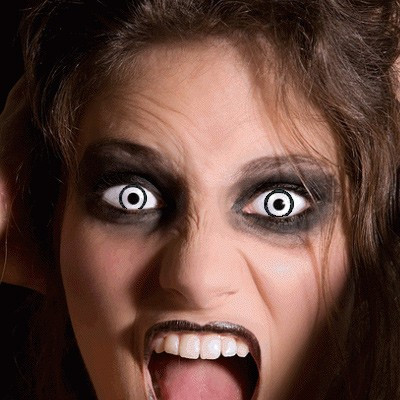 Lentilles de contact oeil zombie blanc