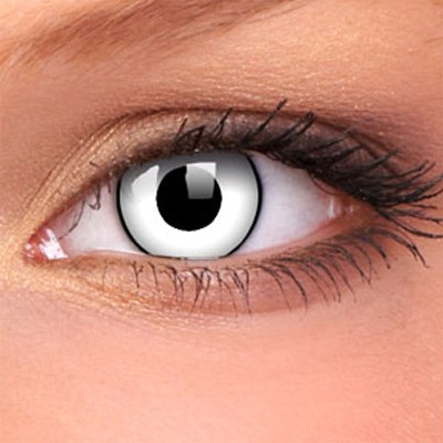 Lentilles de contact oeil zombie blanc