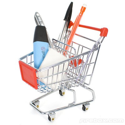 3 Mini Caddies De Supermarché En Métal - Rose, Bleu, Violet - Déco Ou Rangement Pour Cosmétiques, Stylos, Snacks - 9