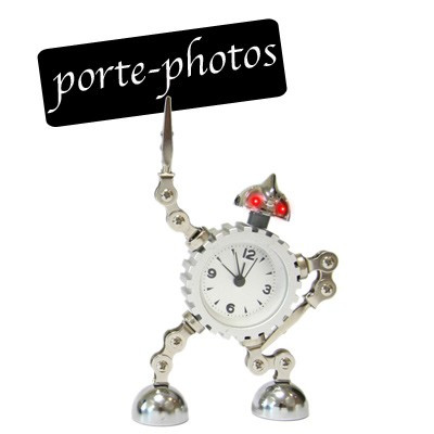 Réveil robot lumineux porte-photos