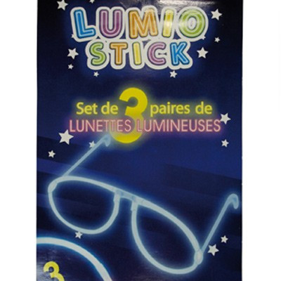 Pack 3 paires de lunettes lumineuses phosphorescentes